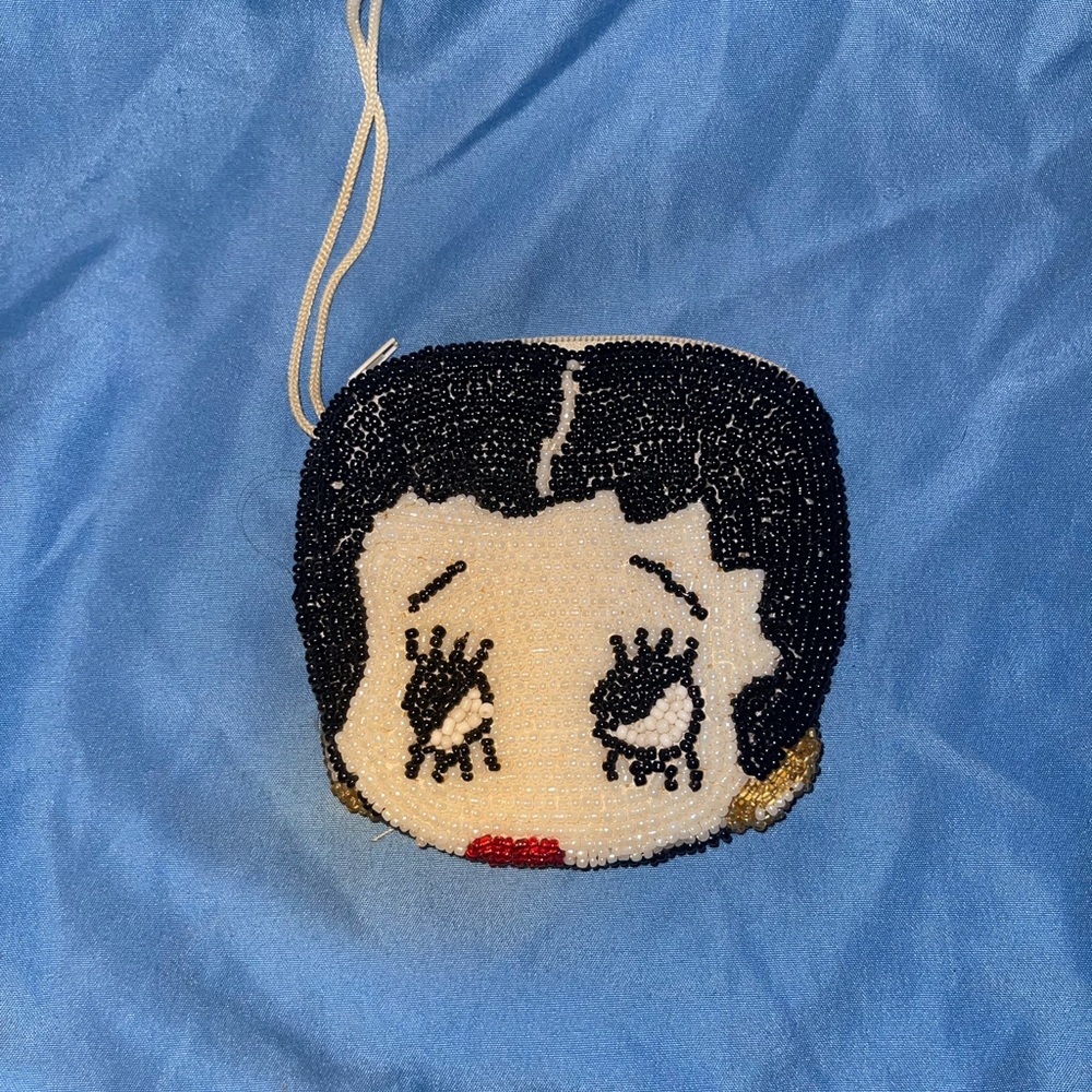Sequin beaded Betty boop coin purse